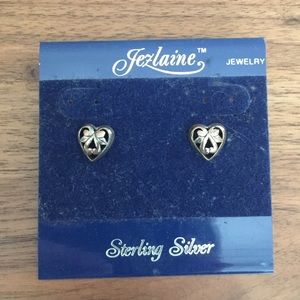 Beautiful sterling silver heart earrings